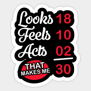 Funny 30th birthday years old in math Sticker